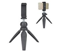 Desktop Tripod, Tabletop Tripod Mini Tripod with Detachable Ball Head and Mobile Phone Clamp Height Ajustable Portable Tabletop Tripod for 2.4-4.1in Phone Width