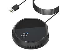 Desktop USB Conference Microphone 360° Omnidirectional Condenser Plug & Play PC Computer Mic Touch-Sensor Buttons Mute Function Compatible with Windows Mac for PC Laptop Video Conference Recording