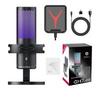 Desktop USB Microphone with Color Light and Quiet Button Condenser Microphone Adjust the sound of multiple devices record