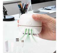 Desktop Vacuum Cleaner Mini Portable Table Rechargeable Handheld Hoover 360º Rotatable Design for Cleaning Crumbs Computer Keyboard Home School Office Gifts High Suction Power Dust Cleaner White