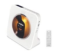 Desktop Vertical CD Player with Speakers HiFi, Portable CD Players for Home, Bluetooth, Remote Control, LED Screen, FM Radio, U Disk, AUX Port, Compatible Formats, Wired, White, Gift