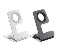 Desktop Watch Charging Stand, Smart Desktop Management, Black/silver, Folding Charging Dock, Portable Smartwatch Charger, Load-Bearing Strength, For Travel, Bedroom, Dorm, Home