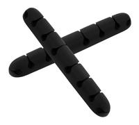 Desktop Wire Organizer 8 Slot Silicone Cable Clip 2 Pack Black