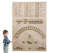 Desktop Wooden Baseball Game - Mini Tabletop Board with Dice Rolling Features, Interactive Skill Building, Early Educational Brain Challenge, Sturdy Solid Wood Material, Travel Friendly Size | Birthda