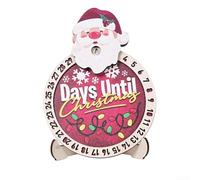 Desktop Wooden Christmas Countdown Calendar with Rotatable Design, Festive Holiday Decoration Featuring Santa and Snowman (Santa Claus)