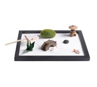 Desktop Zenes Garden Set with Rakes,Sand,Round Base Minis Japanese Sand Garden for Desk Decors Stress Relief & Meditations Minis Zenes Garden Set for Desk
