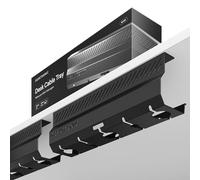 Desktronic Black Cable Management Duct Set, Stainless Steel, 5 Cut-Outs, Easy Install