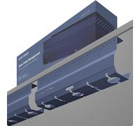 Desktronic Cable Duct Dark Blue Set of 2 - Stainless Steel Cable Management Desk Cable Duct with 5 Cable Cut-Outs, Easy to Install Cable Organiser - Cable Holder