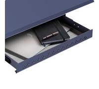 Desktronic Desk Drawer, Hidden Desk Organizer, Under-Desk Storage Drawer, Easy Installation, Space-Saving, Large Capacity, Metal, for Office and Vanity Desk, Durable Construction (Dark Blue)