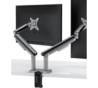 Desktronic Dual Monitor Arm - PowerSpring Technology for 2 Monitors, Up to 34" & 17.6 lbs Each, 360° Rotation, VESA 75/100 Compatible, Ergonomic Design for Home Office & Gaming Setup