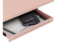 Desktronic Hidden Organizer, Under-Desk Storage Drawer - Easy Installation, Space-Saving, Large Capacity, Metal, for Office and Vanity - Durable Construction (Pink)