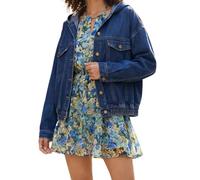 Deslimale Women's Oversized Denim Jacket, Dark Indigo, M