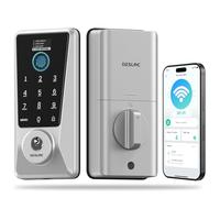 DESLOC WiFi Smart Lock D110 Plus, Built-in Wi-Fi No Hub Needed, Fingerprint Keyless Entry Front Door Lock, Touchscreen Keypad Deadbolt, Remote Control, Auto Lock, Anti-Peep PIN, BHMA, Alexa Compatible