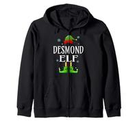 DESMOND Elf Xmas Funny Men's Family Matching Christmas Zip Hoodie