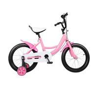 Desnysmf 16 Inch Kids Bike for Girls & Boys, Ages 5-8 Years, Resilient Shock-Absorbing Rubber Tires, Children's Bicycle with Stabilisers, Enlarged Pedals, Dual Brakes, Basket & Bell