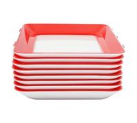Desnysmf 8Pcs Food Preservation Tray, Vacuum Stackable Food Organization and Storage Food Tray, Reusable Fresh Storage for Food, Preservation, Red, 29.5 * 22.5 * 3cm
