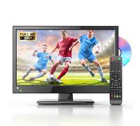 Desobry 16 Inch Small TV 1080P With DVD Player Built-In, DBV-T2 and Antenna, HDMI, USB - For Bedroom/Home/Kitchen, 12V for Camping/Caravan/Motorhomes/Campervan