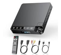Desobry DVD Player for TV 1080P, Multi region free dvd player HDMI/AV output and USB/TF Card input, with cables and remote control, Mini DVD/CD Player with Last Memory