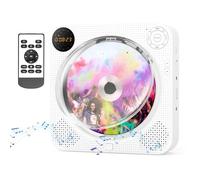 DESOBRY Portable CD Player with Speakers Wall Mountable, Personal CD Player with Bluetooth, Front LED Screen, Remote Control, Supports FM/USB/AUX (Without Battery)
