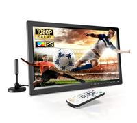 Desobry Portable TV 15.6 Inch 1080P Full HD with DVB-T2 Freeview Built-in Rechargeable Battery for Campervan Camping Outdoor Road Trip Kitchen