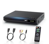 Desobry Region-Free DVD Player for TV with HDMI 1080p Upscaling | Front USB media playback, MP3 JPEG AVI support, remote source switching