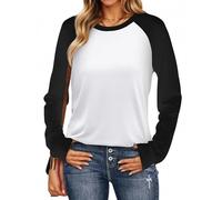 Desol Black Long Sleeve Top Women Crew Neck Crop Tunic Y2K Tops Casual Going Out Evening Basci Tees Shirts Size 10 12 M