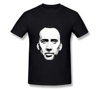 Desolate QMY Men's Nicolas Cage Face T-shirts Black