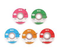 Desoldering Wick, 5PCS Solder Wick Copper Solder Removal Braid 1.0mm 1.5mm 2.0mm 2.5mm 3.0mm Low Residue No-Clean Electronic Desoldering Wire