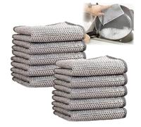 Desolio Multipurpose Wire Dishwashing Rags, 10 Pcs, Kitchen Cloths for Wet and Dry, Polyester, Silver