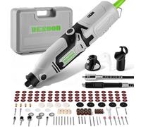 DESOON Rotary Tool Kit with Flex Shaft 126pcs, 170W Mini Power Drill & 6-Speed Dial (10,000-38,000RPM), for Sanding, Cutting & Polishing, Multi Accessory Kit for Woodworking, DIY Projects & Metal