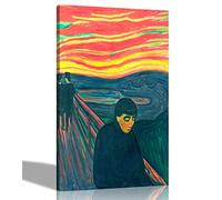 Despair by Edvard Munch on Framed Canvas Prints Wall Art Pictures Abstract Artwork Home Office Bedroom 38 x 51cm (15 x 20 inches)
