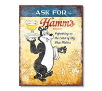 Desperate Enterprises Ask For Hamms Beer Tin Sign - Nostalgic Vintage Metal Signs - Made in the USA
