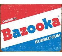 Desperate Enterprises Bazooka Bubble Gum Tin Sign - Nostalgic Vintage Metal Wall Décor - Made in USA - 16"W x 12.5"H