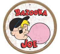 Desperate Enterprises Bazooka Joe Round Tin Sign - Nostalgic Vintage Metal Wall Décor - Made in USA - 11.75" Diameter