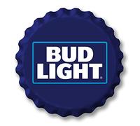 Desperate Enterprises Bud Light Logo Stamped Shape Bottle Cap - Premium Aluminum Sign - Made in USA - 18" Round