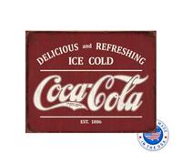 Desperate Enterprises Coca Cola Est 1886 Tin Sign - Nostalgic Vintage Metal Wall Decor - Made in USA