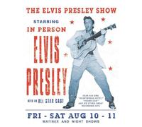 Desperate Enterprises Elvis Presley Show Tin Sign - Nostalgic Vintage Metal Wall Decor - Made in USA