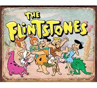 Desperate Enterprises Flintstones Family Retro Tin Sign - Nostalgic Vintage Metal Wall Décor - Made in USA