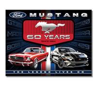 Desperate Enterprises Ford Mustang 60 Years Tin Sign - 16" x 12.5" Vintage Themed-Decorative Sign