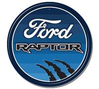 Desperate Enterprises Ford Raptor Fully Embossed Round Steel Sign - Garage Signs - Nostalgic Vintage Metal Signs - Made in the USA