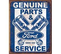 Desperate Enterprises Ford Service - Pistons Tin Sign - Nostalgic Vintage Metal Wall Décor - Made in USA