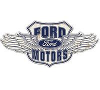 Desperate Enterprises Ford Winged Logo Large Format Premium Aluminum Sign - Nostalgic Vintage Metal Wall Décor - Made in USA