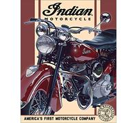 Desperate Enterprises Indian Motorcycle - 1948 Chief Tin Sign - Nostalgic Vintage Metal Wall Décor - Made in USA