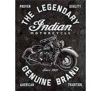Desperate Enterprises Indian Motorcycles - Legendary Tin Sign - Nostalgic Vintage Metal Wall Décor - Made in USA