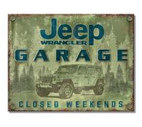 Desperate Enterprises Jeep Wrangler Garage Tin Sign - Jeep Wall Art - Nostalgic Vintage Metal Signs - Made in the USA