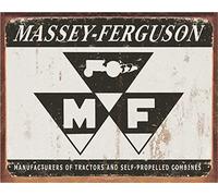 Desperate Enterprises Massey Ferguson Logo Tin Sign - Nostalgic Vintage Metal Wall Decor - Made in USA