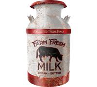 Desperate Enterprises Milk Can Embossed Aluminum Die Cut Sign - Nostalgic Vintage Metal Wall Decor - Made in USA
