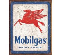 Desperate Enterprises Mobilgas Pegasus Tin Sign - Nostalgic Vintage Metal Wall Decor - Made in USA