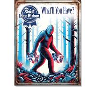 Desperate Enterprises Pabst Bigfoot Tin Sign - PBR Metal Sign - Pabst Blue Ribbon Beer Sign - Nostalgic Vintage Metal Signs - Made in the USA