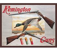 Desperate Enterprises Remington 2 Shotguns & Duck Tin Sign - Nostalgic Vintage Metal Wall Décor - Made in USA